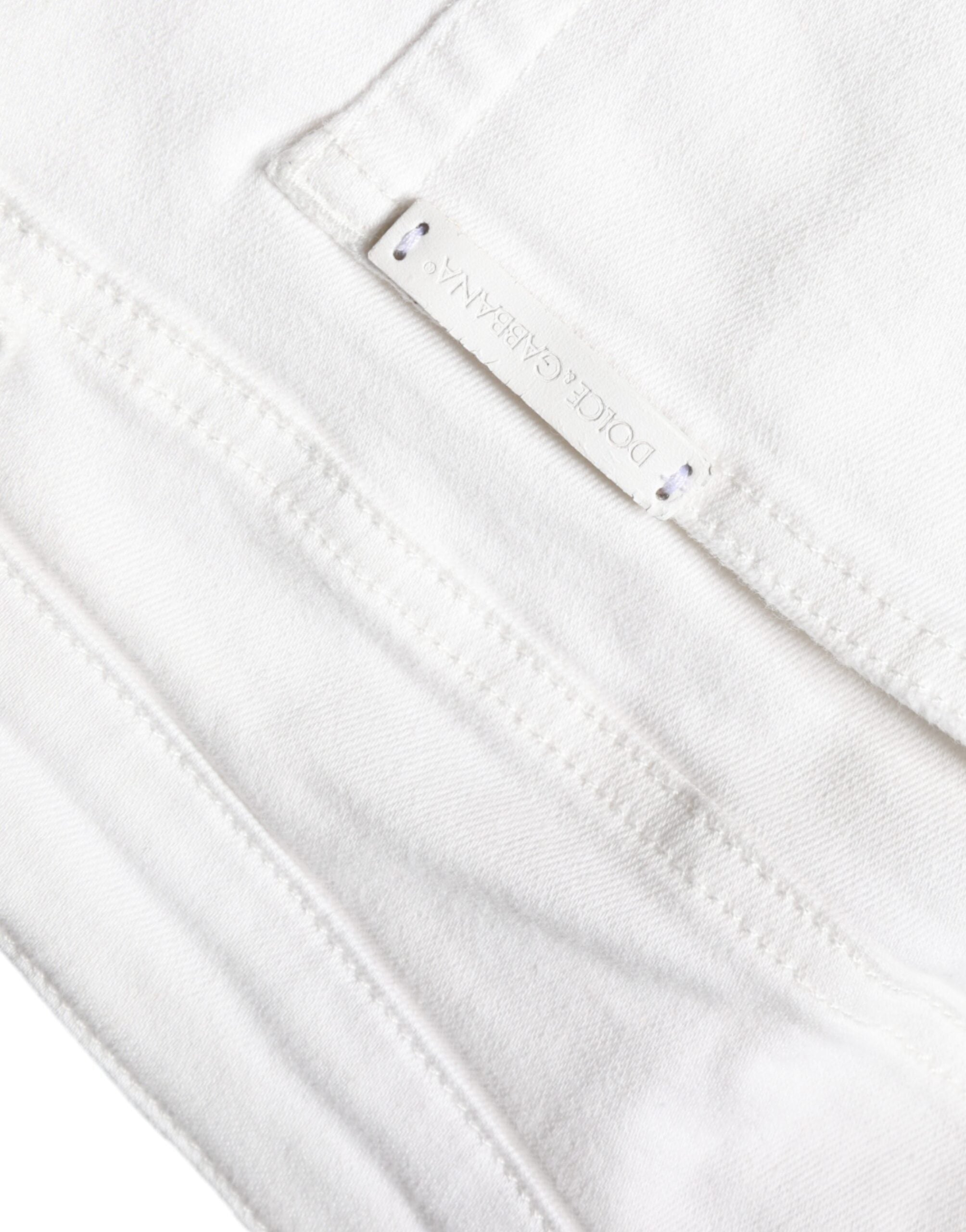 Vita, slitna skinny jeans i bomull med stretch