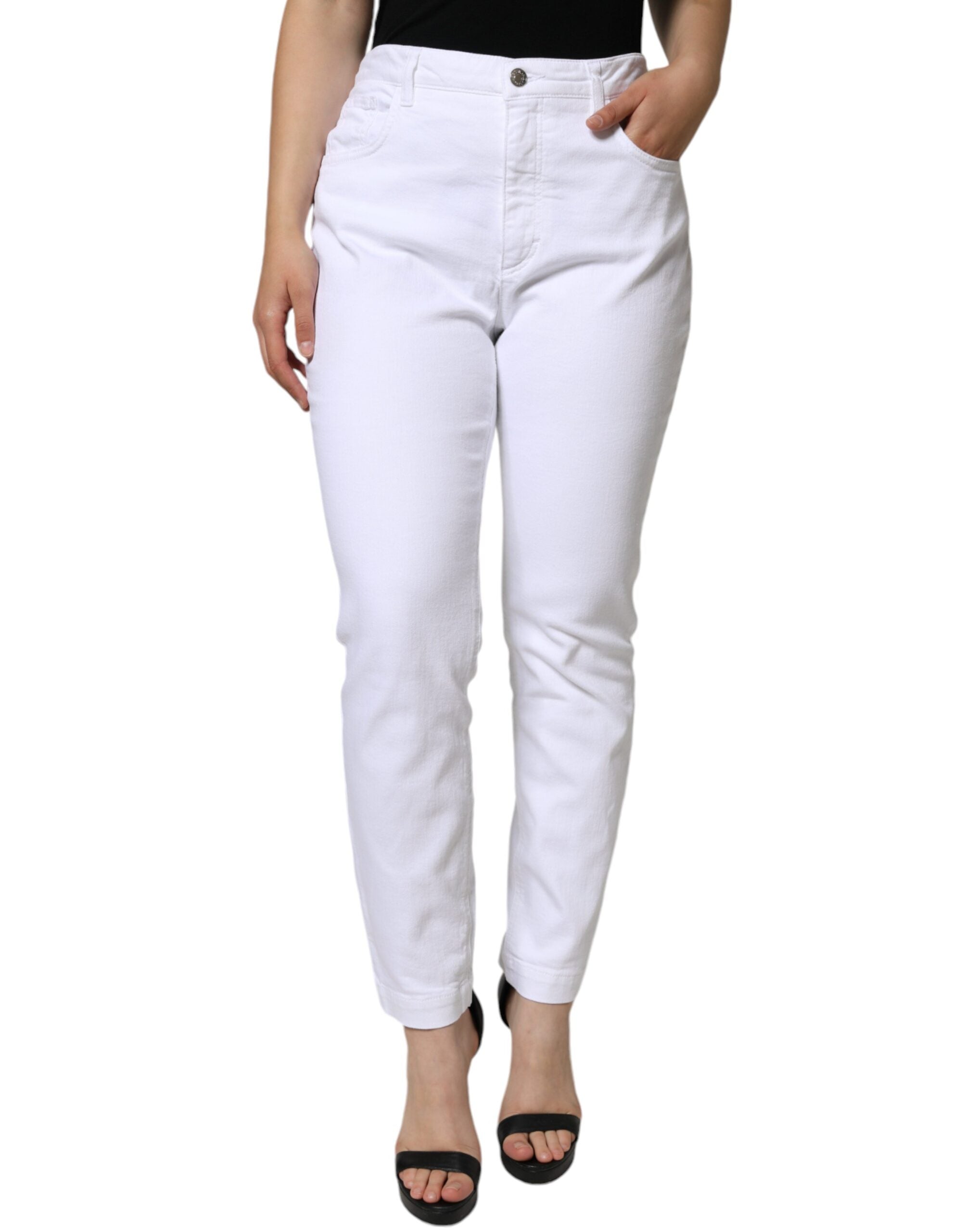 Vita stretchiga AUDREY skinny jeans i bomull