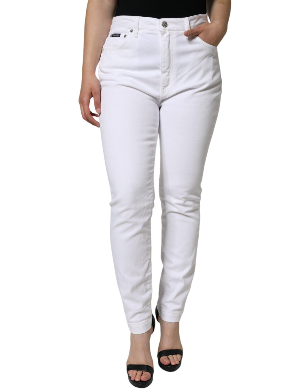 Vita stretchiga AUDREY skinny jeans i bomull