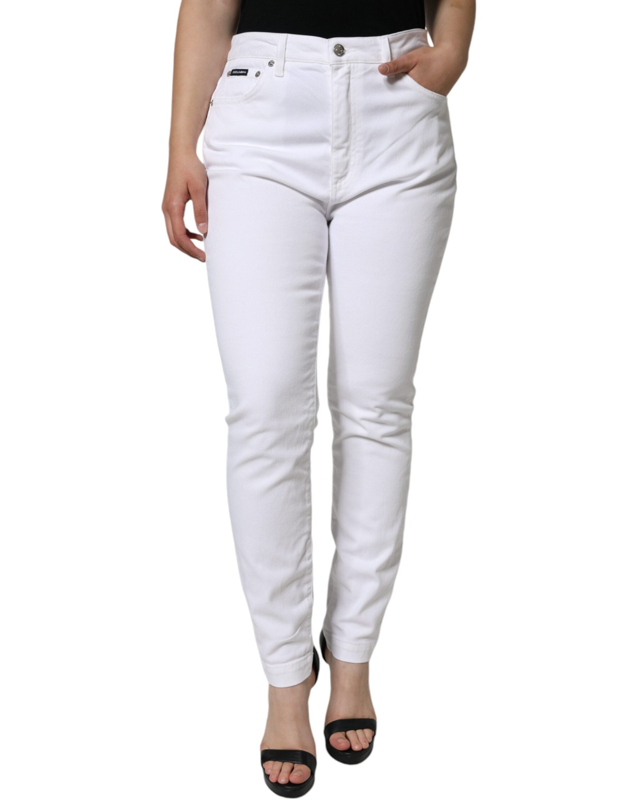 Vita stretchiga AUDREY skinny jeans i bomull