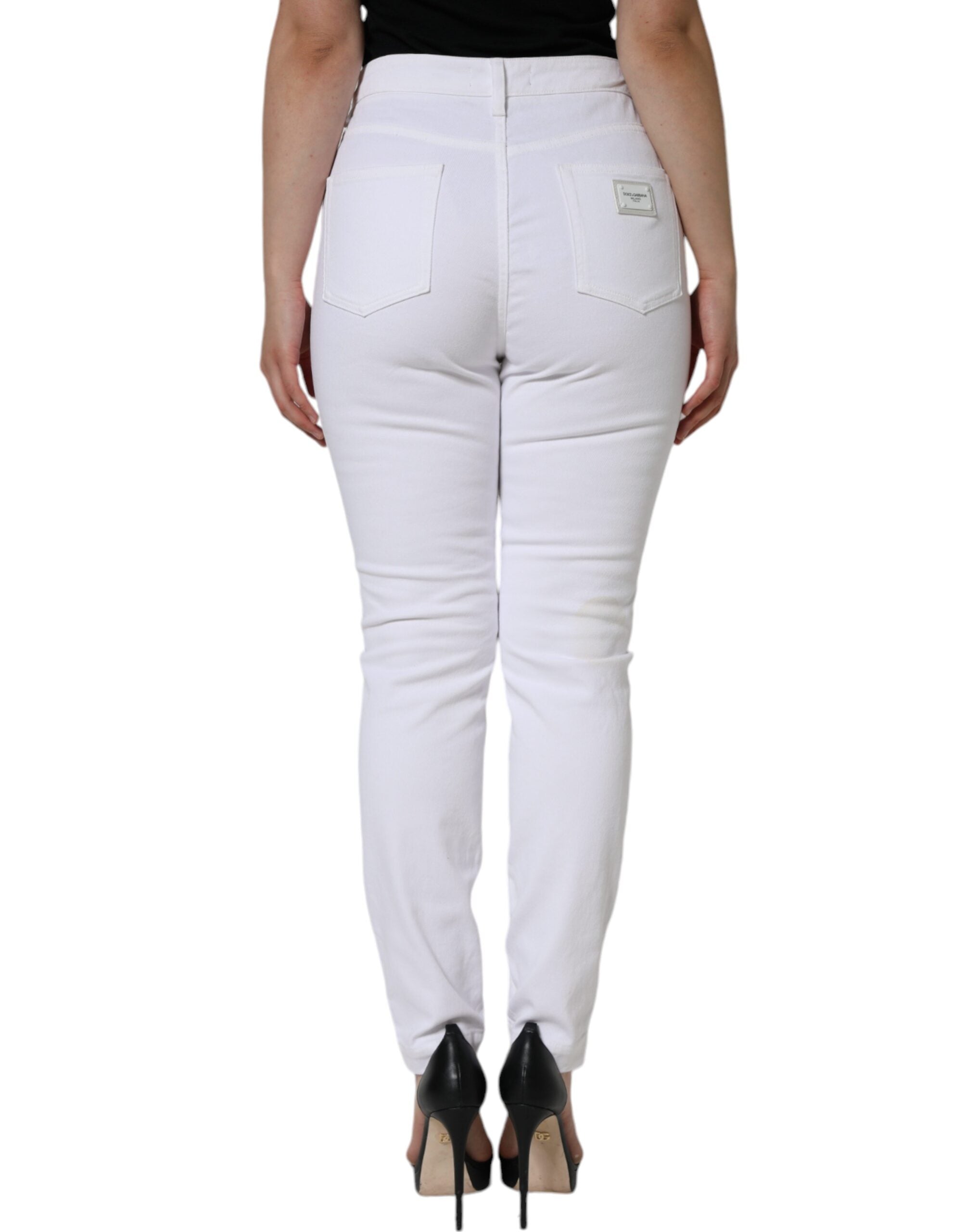 Vita stretchiga AUDREY skinny jeans i bomull