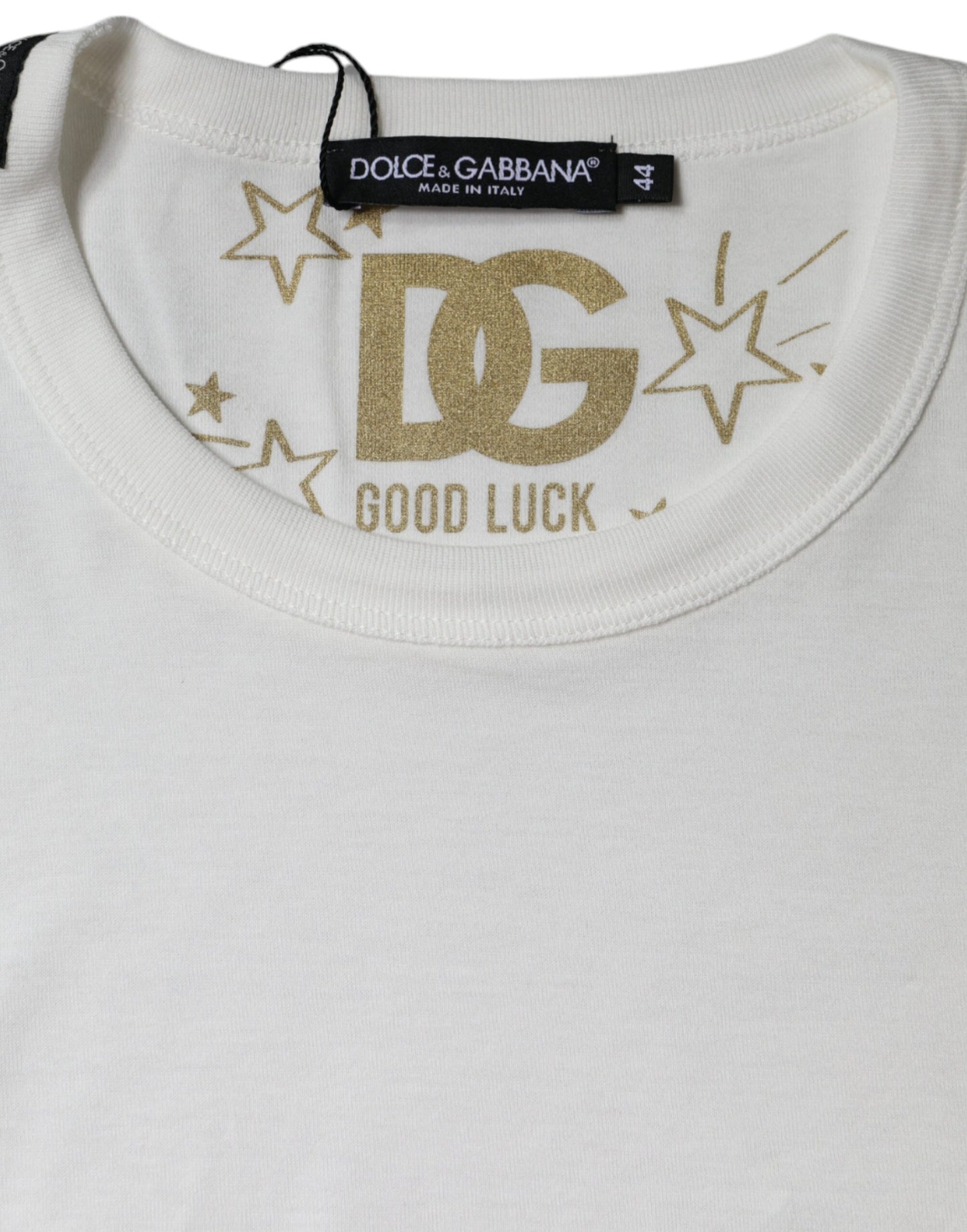 Dolce &amp; Gabbana Vit bomulls-t-shirt med rund hals och kort ärm