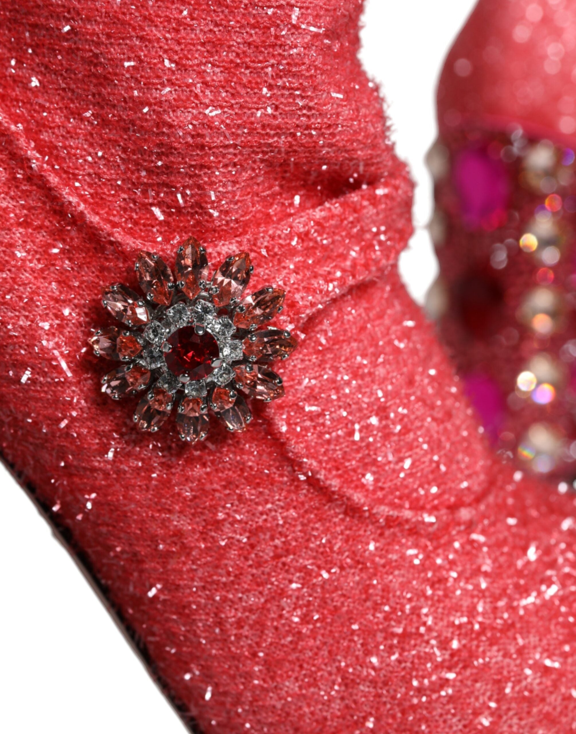 Rosa Kristall Lurex Fantasy Höga Stövlar Skor