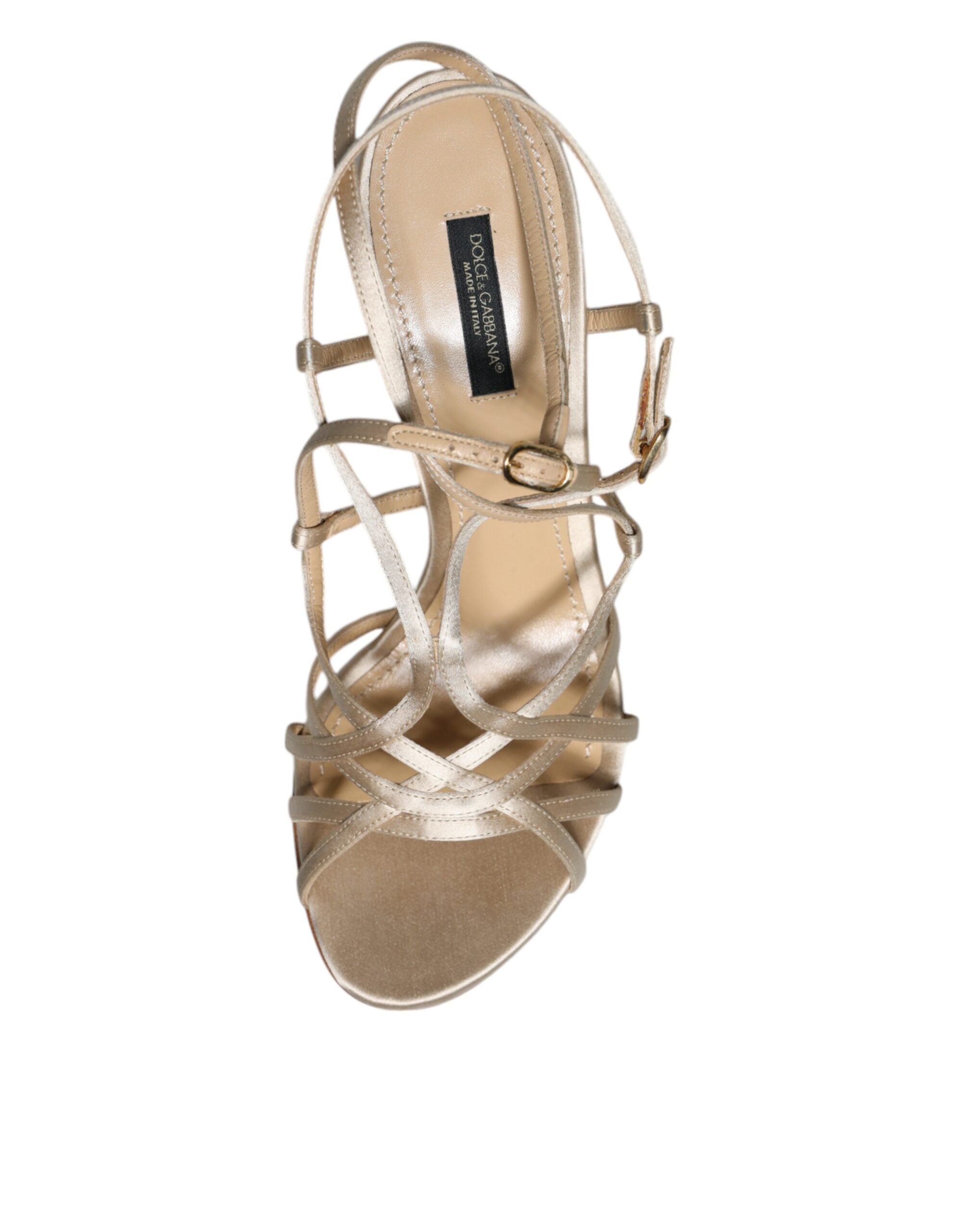 Beige skinnsandaler med stiletthæl og sko