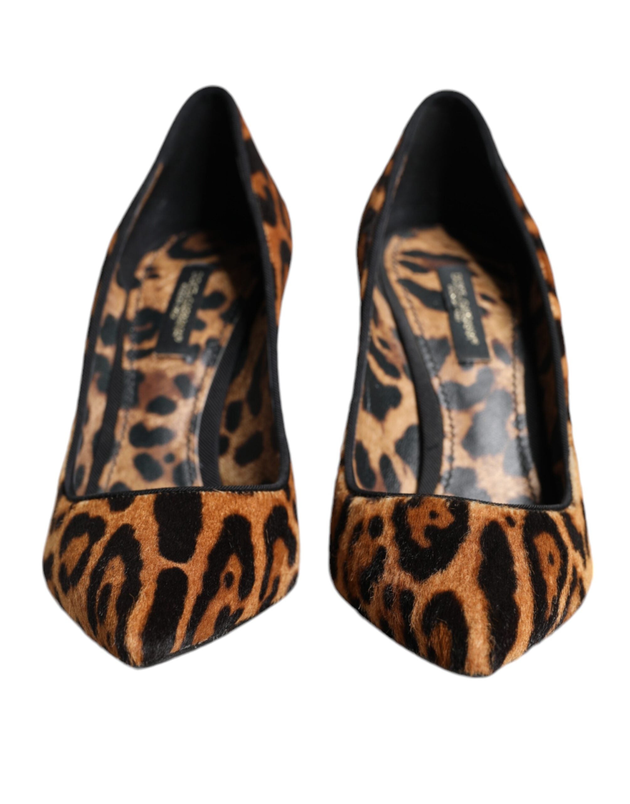 Brune Leopard Kalvehårshæler Pumps Sko