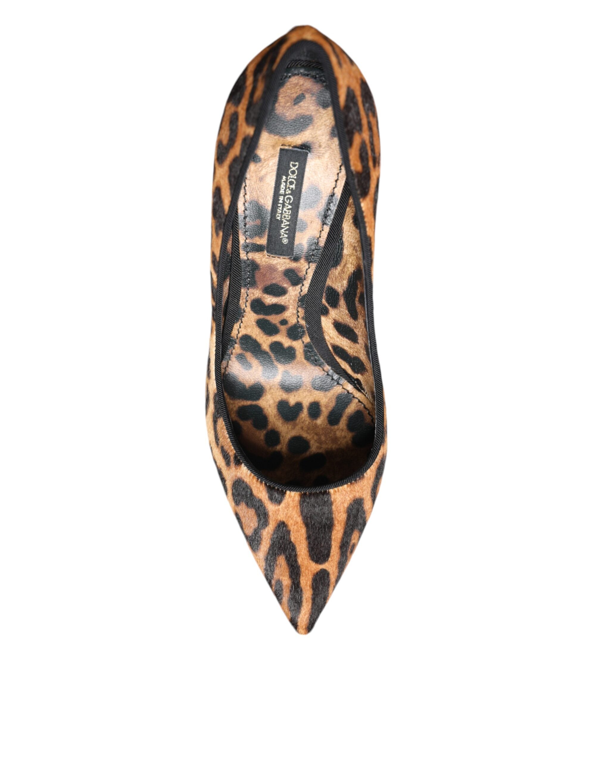Brune Leopard Kalvehårshæler Pumps Sko