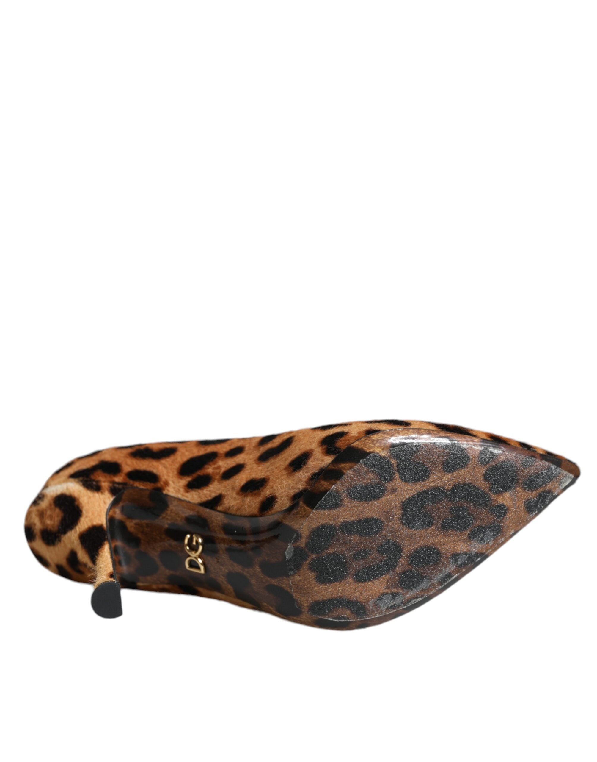Brune Leopard Kalvehårshæler Pumps Sko