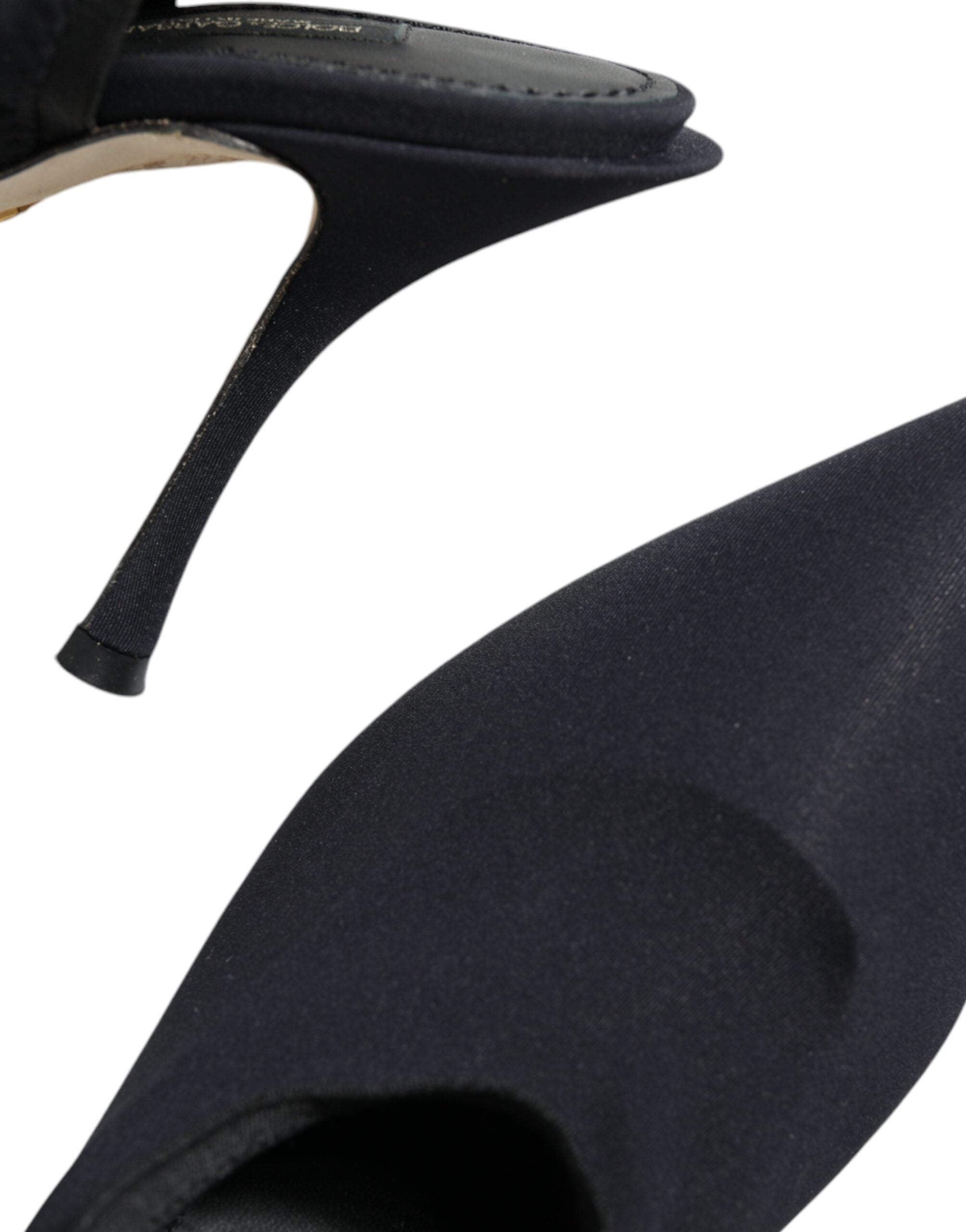 Svarte jersey stretchhæler slingback sko