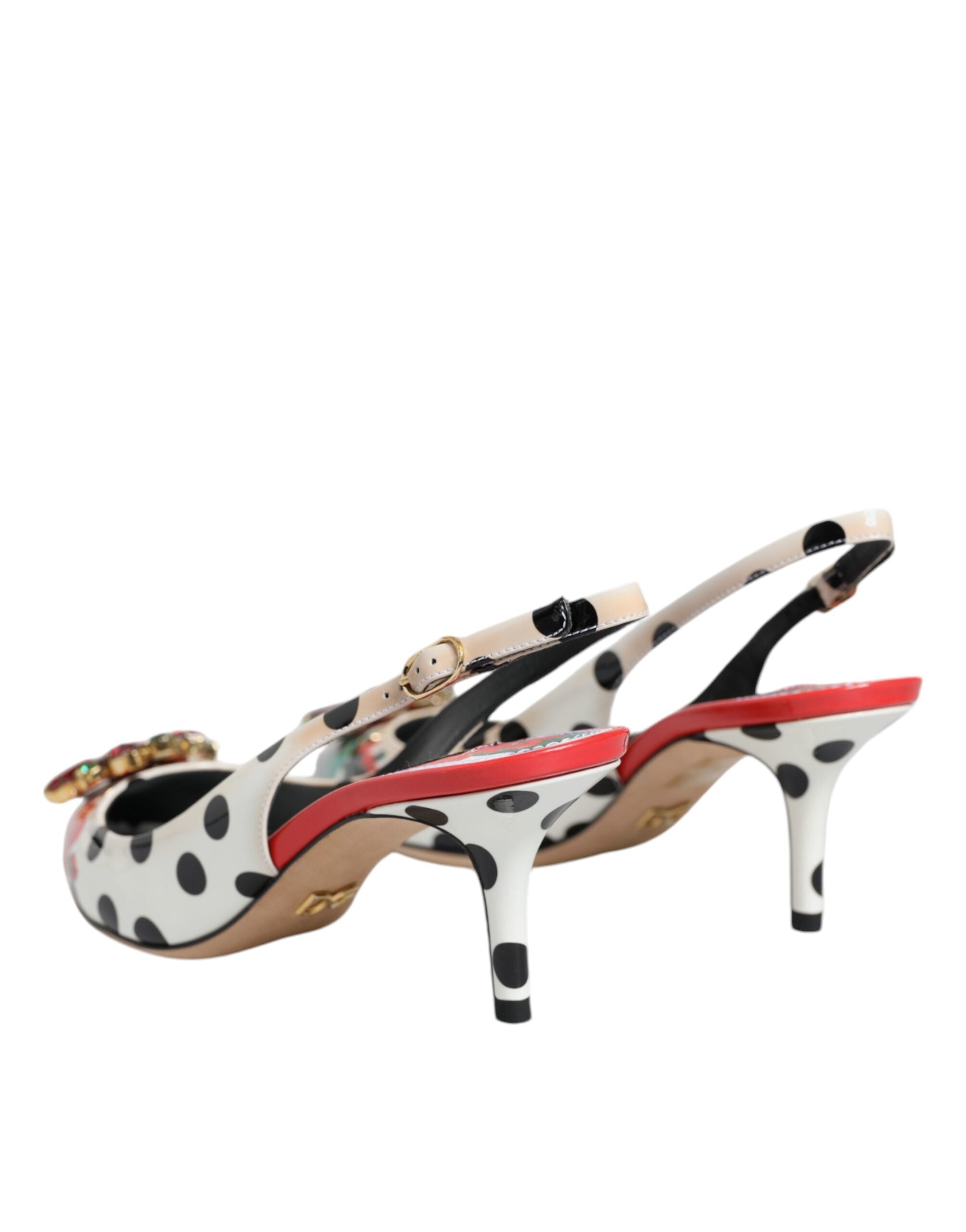 Flerfargede krystallhæler slingback-sko