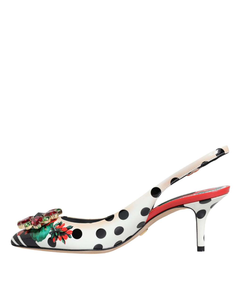 Flerfargede krystallhæler slingback-sko