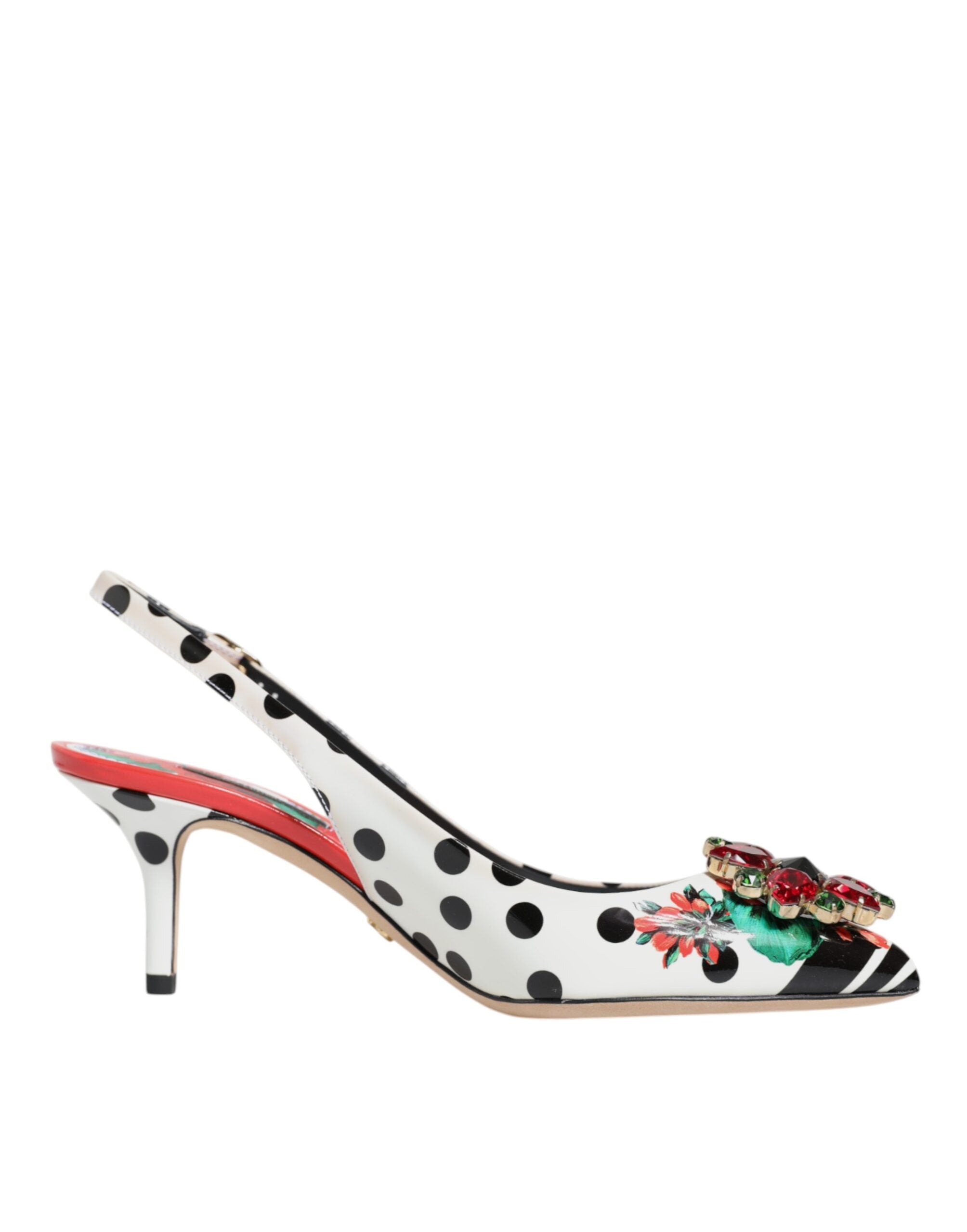 Flerfargede krystallhæler slingback-sko