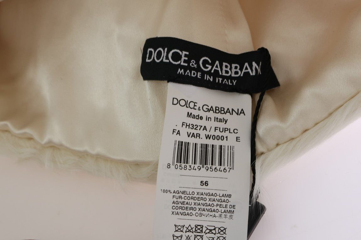 Dolce &amp; Gabbana Vit Xiangao Lammpälsmössa