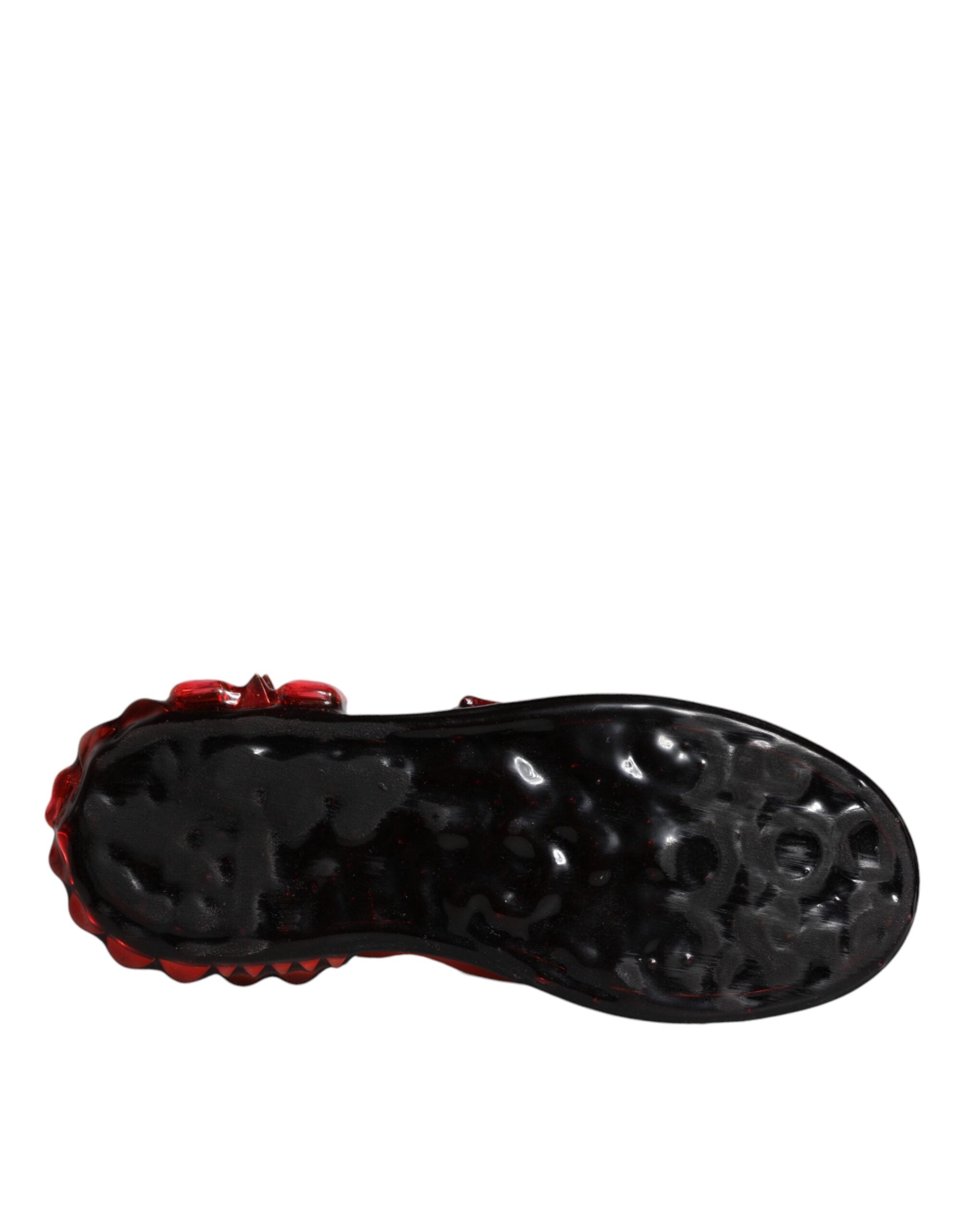 Hvite Røde Krystaller Skinn Portofino Sneakers Sko