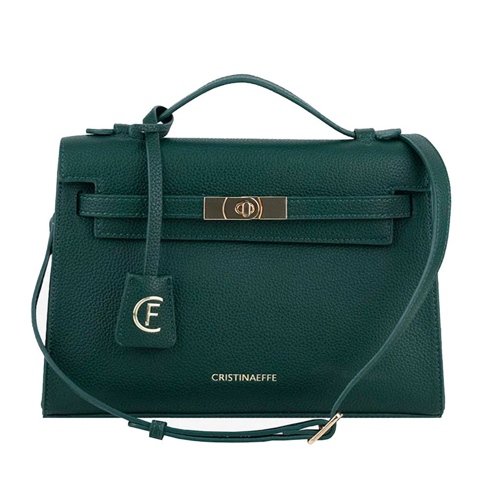 Grønn crossbody-veske i kunstskinn til dame