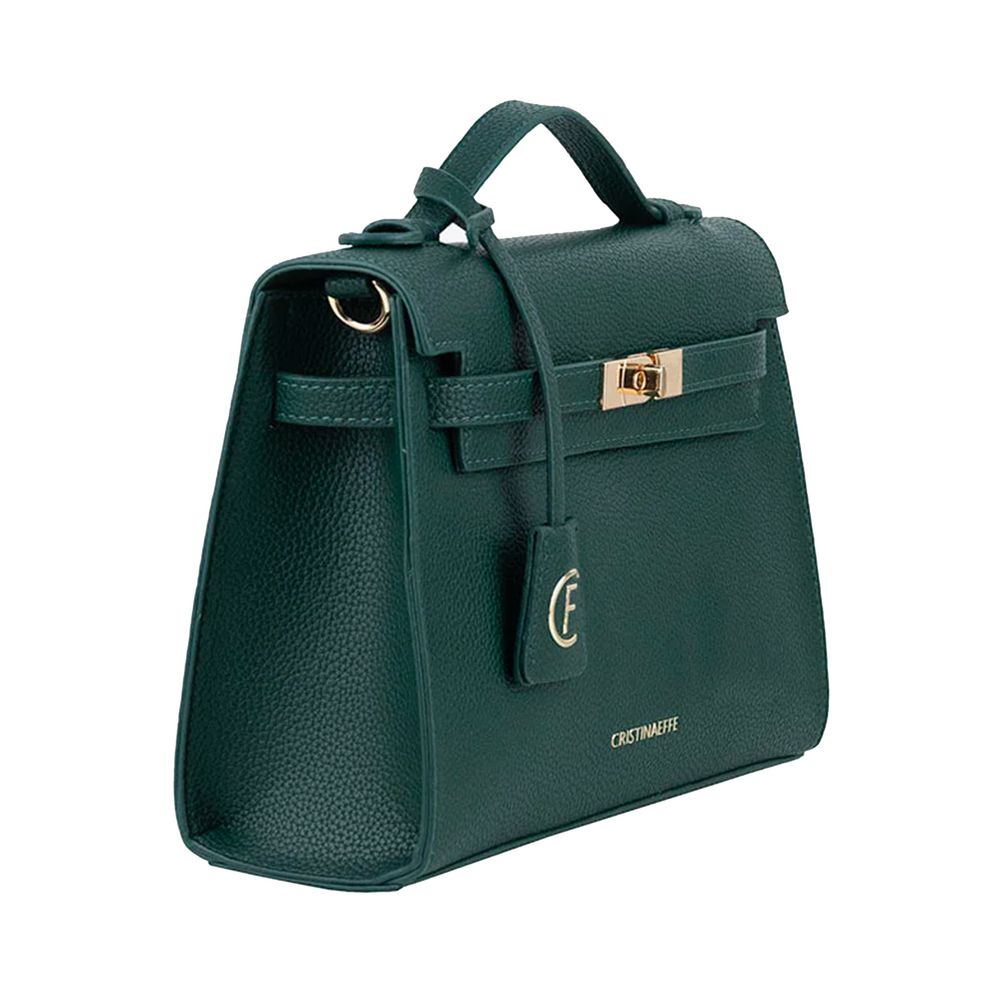 Grønn crossbody-veske i kunstskinn til dame