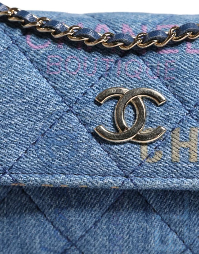 Denim Mood Flap Micro Logo Printed Fransed Axelväska
