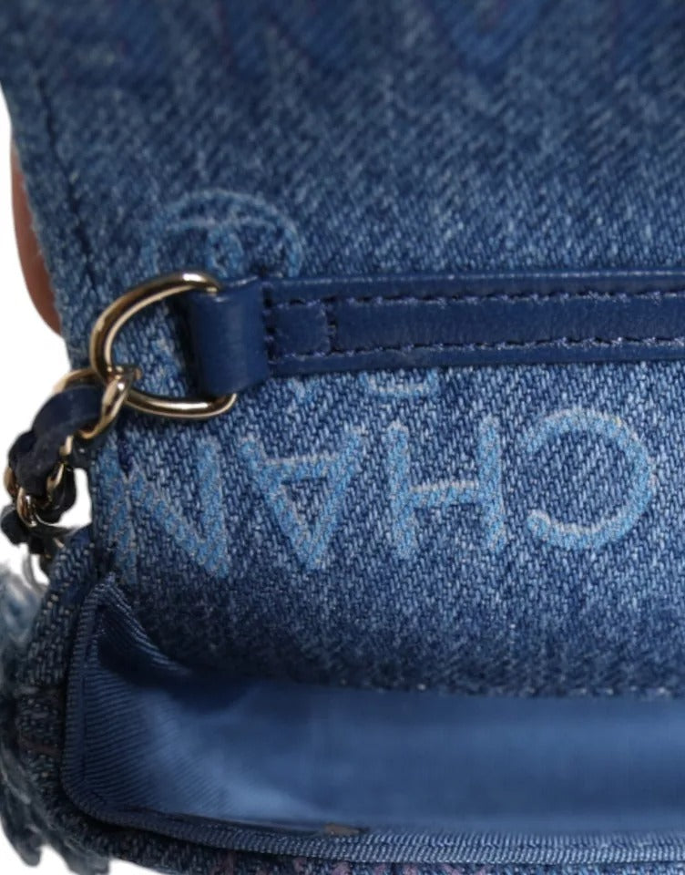 Denim Mood Flap Micro Logo Printed Fransed Axelväska