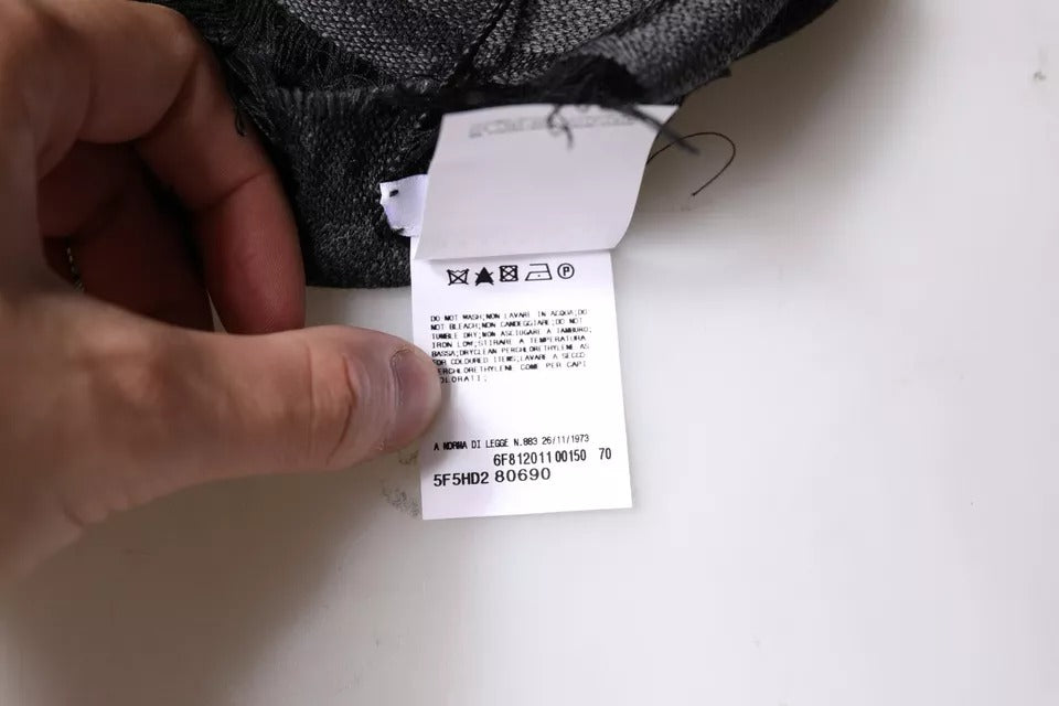 GF Ferre Mörkgrå Ullviskos Foulard Mönstrad Halsduk