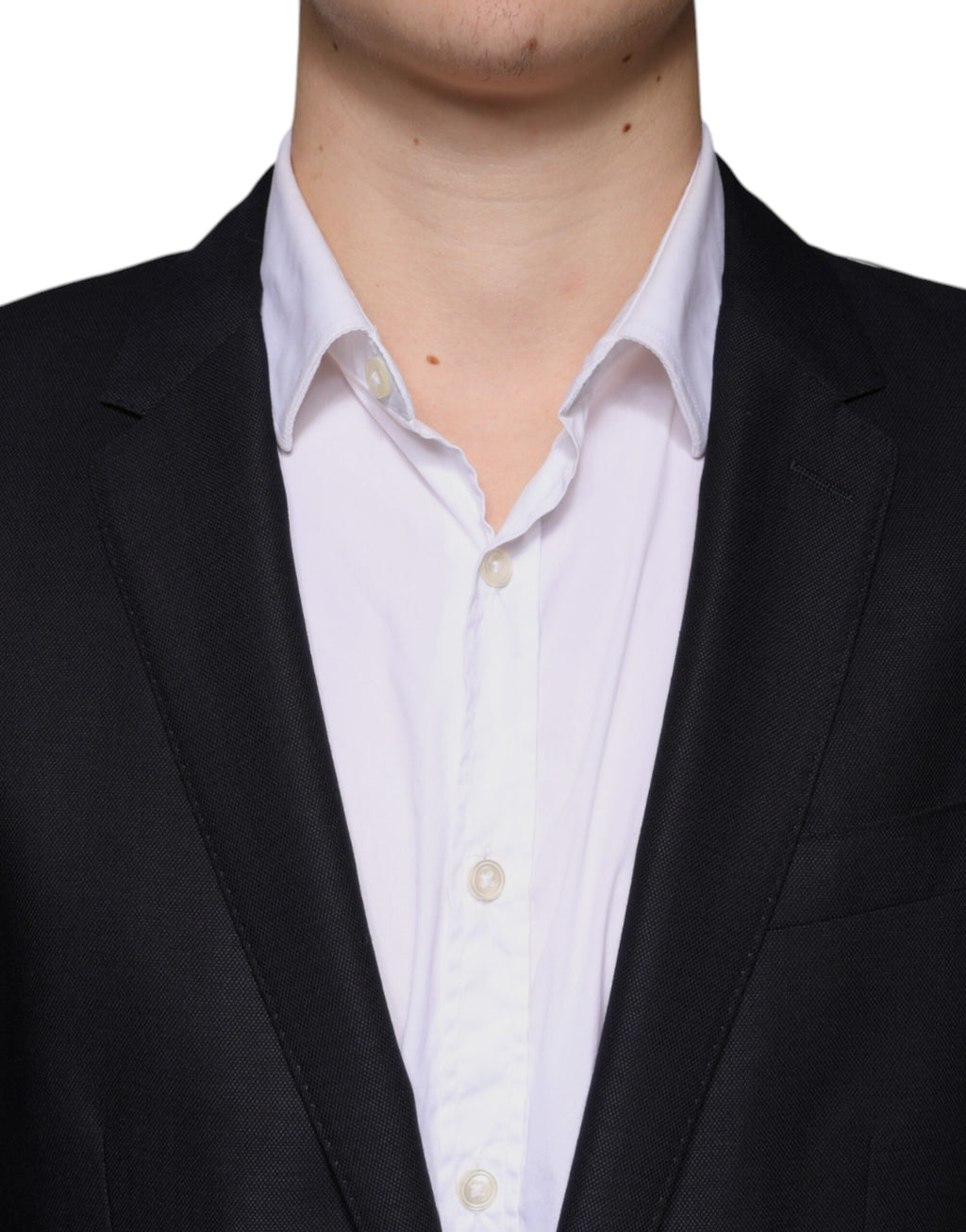 Mørkeblå ull, enkeltspent dresskåpeblazer