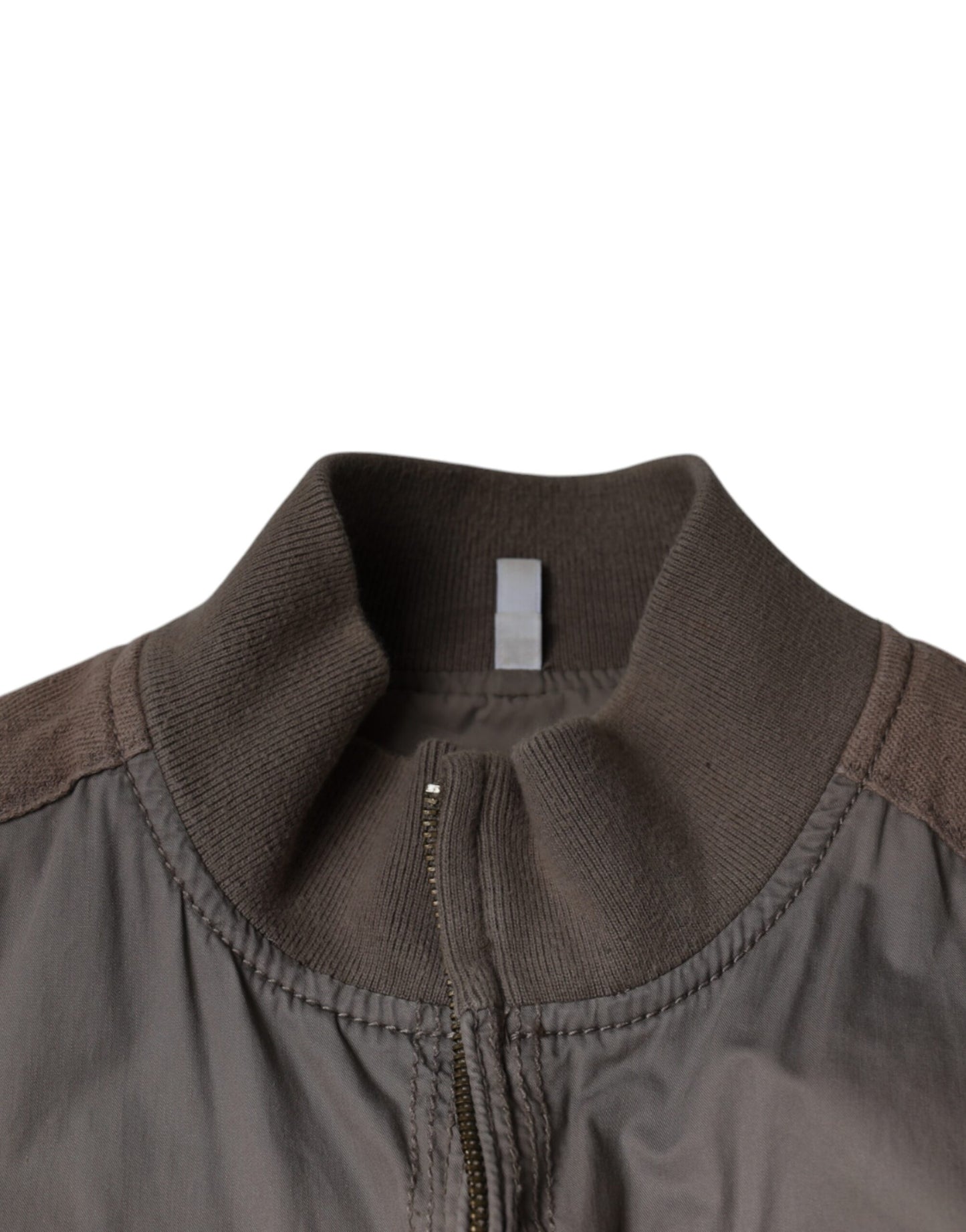 Armani Jeans Brun Bomull Full Zip Bomber Logo Jakke