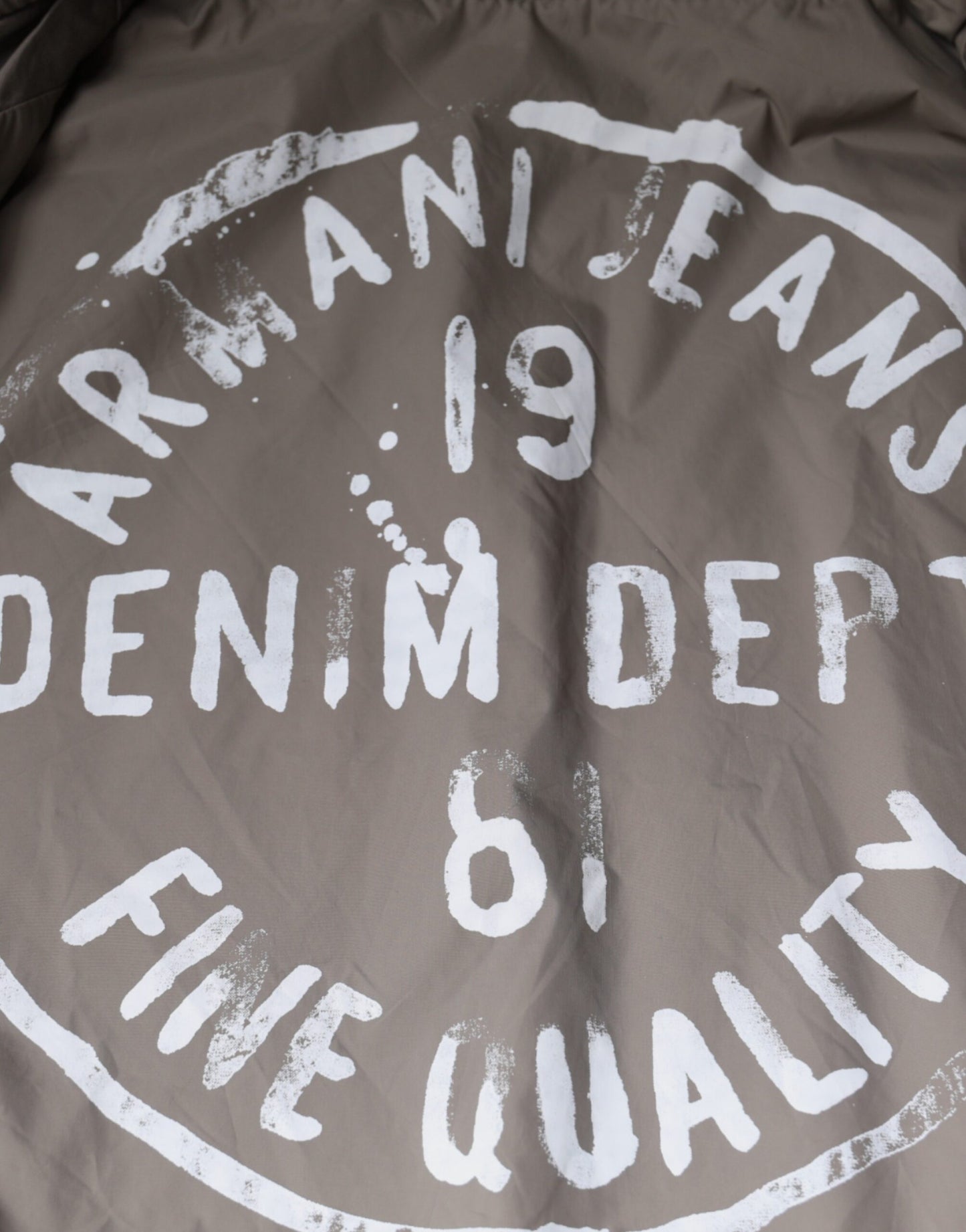 Armani Jeans Brun Bomull Full Zip Bomber Logo Jakke