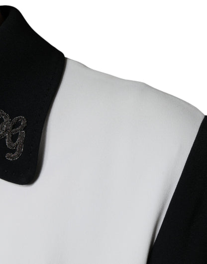 Dolce &amp; Gabbana Svartvit DG Crown Heldragkedja Blousonjacka