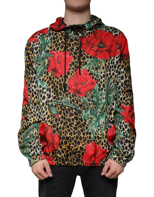 Dolce &amp; Gabbana Flerfärgad Leopard Blommig Huvjacka