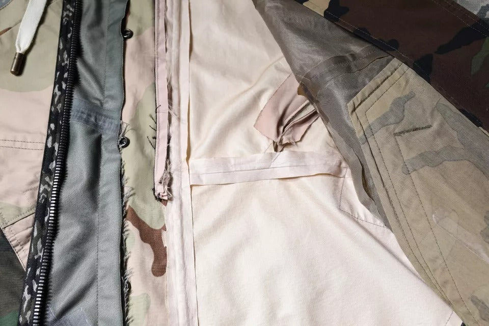 Dolce &amp; Gabbana Flerfarget Kamuflasje Full Zip Hettejakke