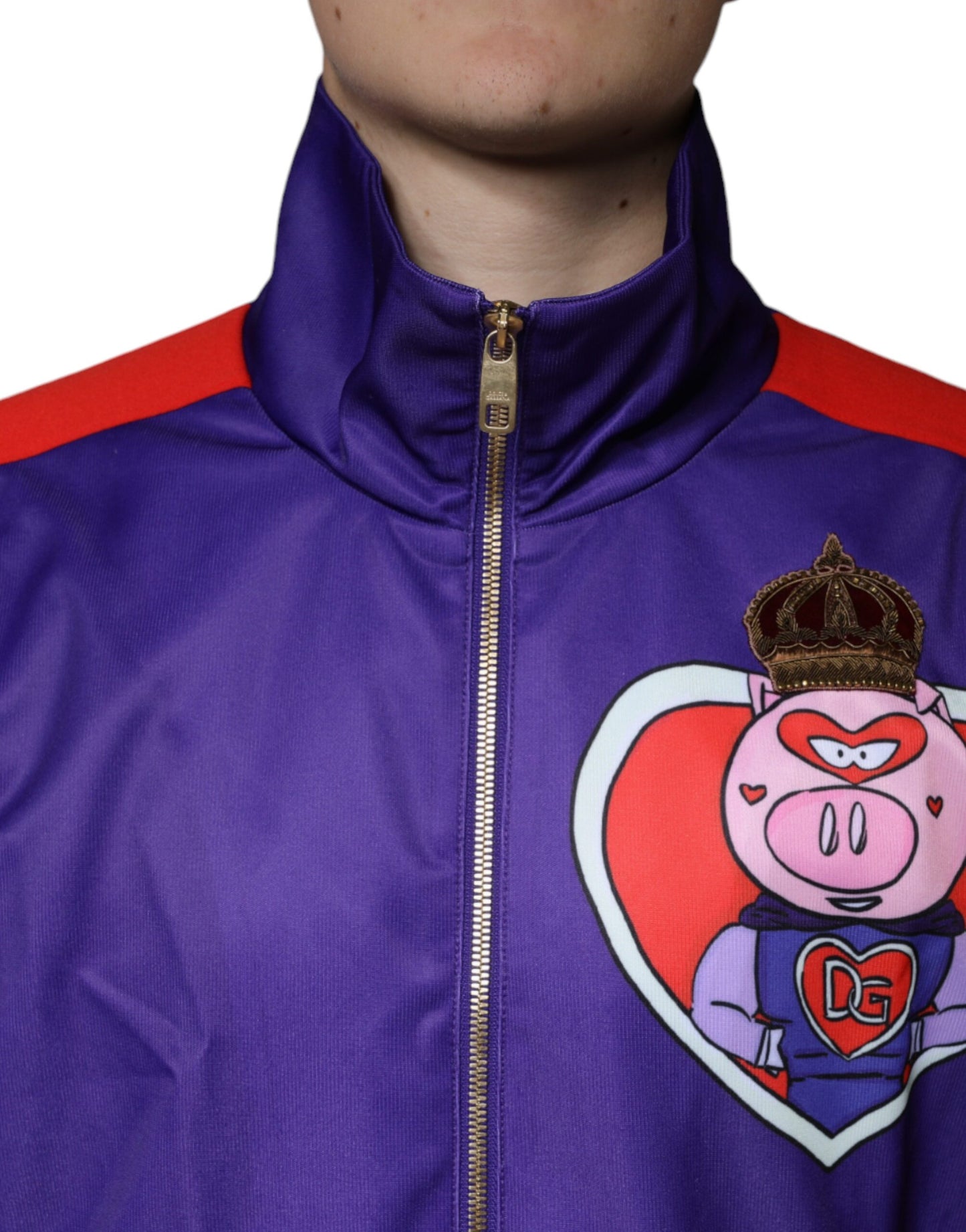 Dolce &amp; Gabbana Lila GRISENS ÅR Bomberjacka med Hel Dragkedja