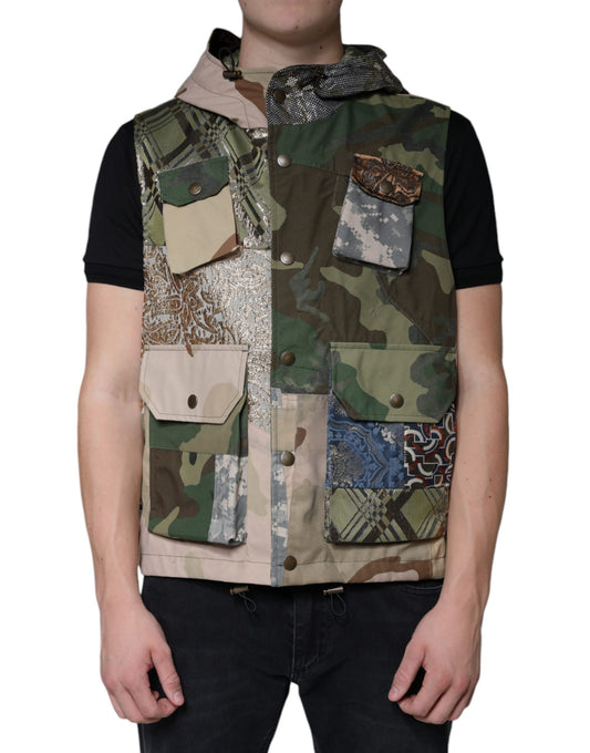 Dolce &amp; Gabbana Flerfärgad Patchwork Huvjacka