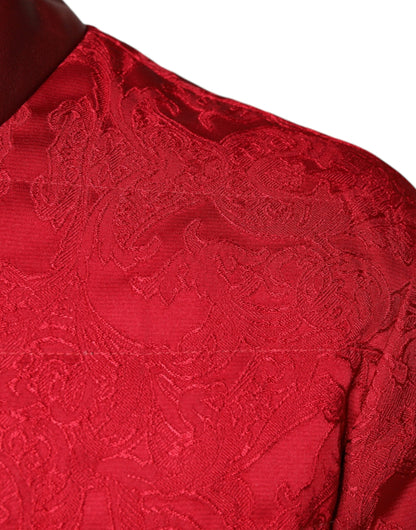 Dolce &amp; Gabbana rød vattert bomberjakke med gullkronelogo