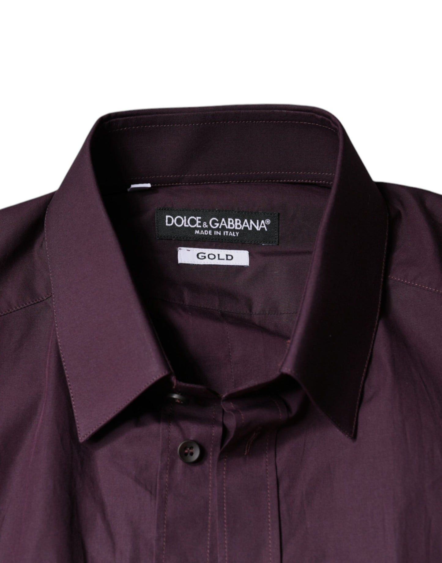 Dolce &amp; Gabbana Mörkviolett Bomullsklänning GULD Herrskjorta