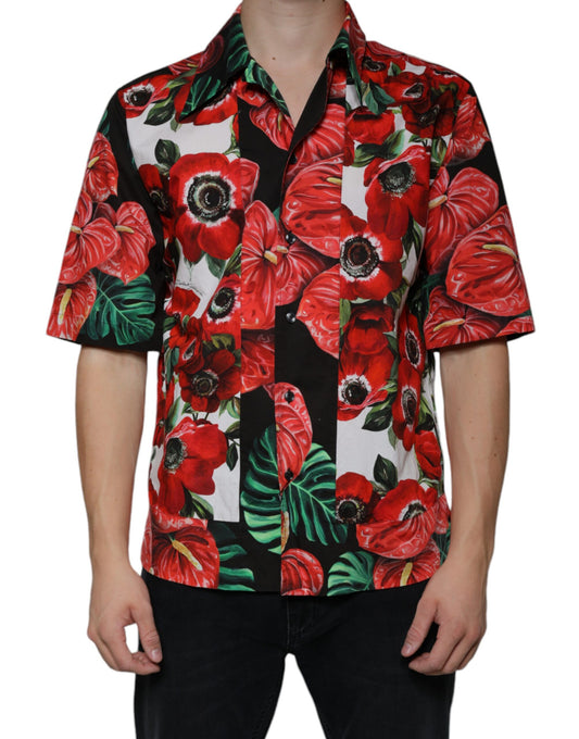 Dolce &amp; Gabbana Flerfärgad Anemone Button Down Casual Skjorta