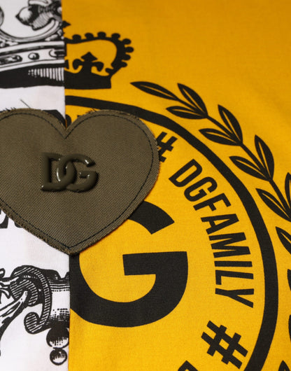 Dolce &amp; Gabbana Hvit Gul Logo Print Kortermet T-skjorte