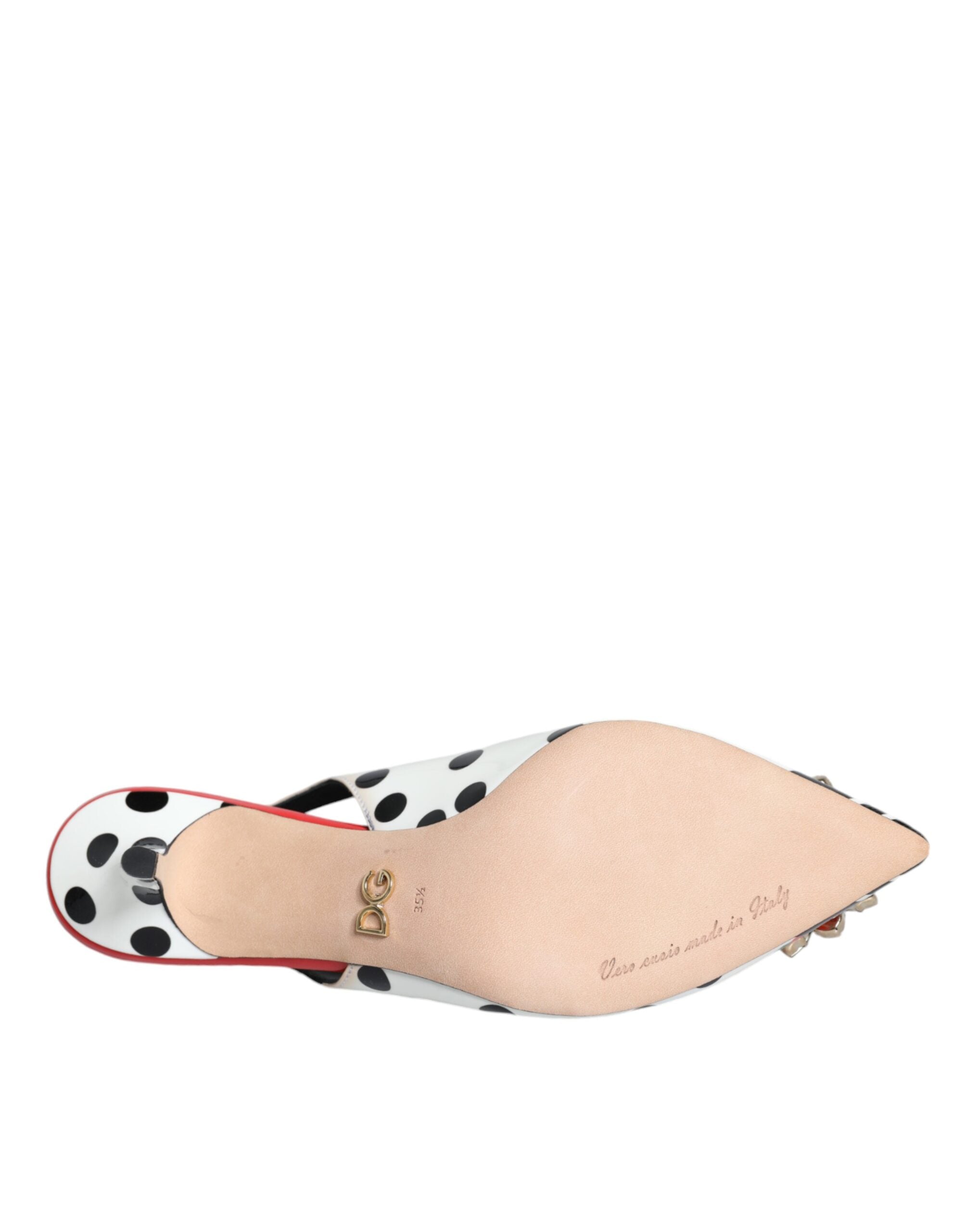 Flerfargede slingback-sko med krystaller i skinn