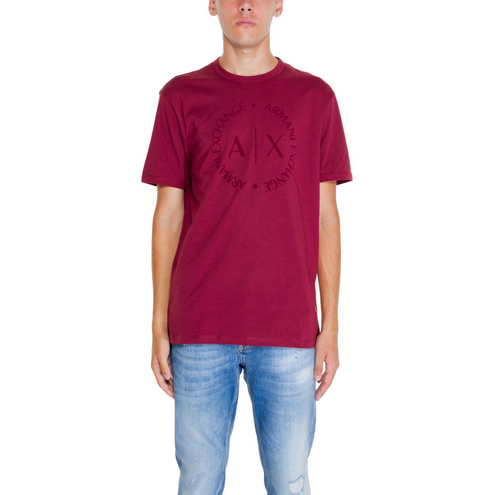 Armani Exchange Bordeaux bomulls-T-shirt