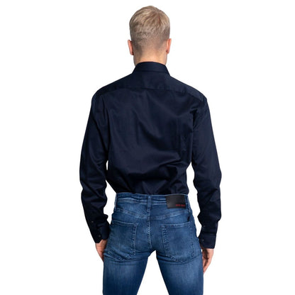Armani Exchange blå bomullsskjorta