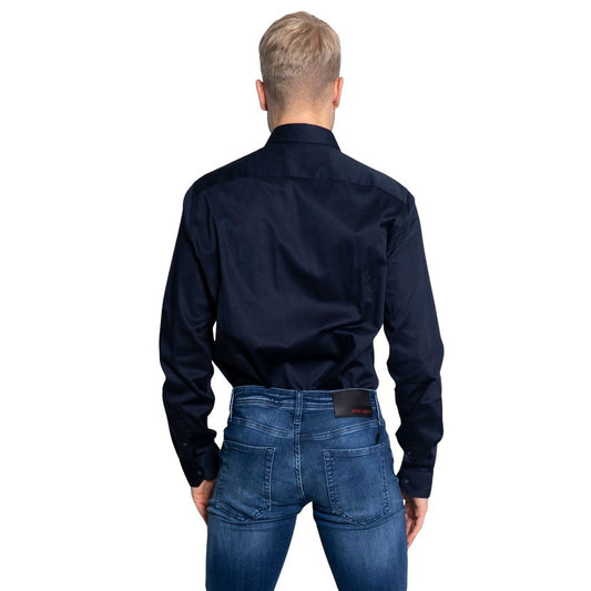 Armani Exchange blå bomullsskjorta