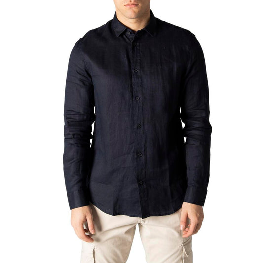 Armani Exchange Blå Linneskjorta