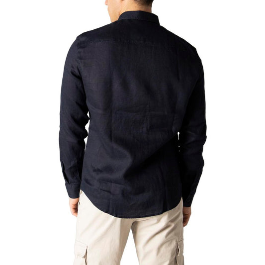 Armani Exchange Blå Linneskjorta