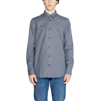 Armani Exchange blå bomullsskjorta