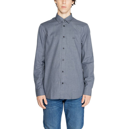 Armani Exchange blå bomullsskjorta