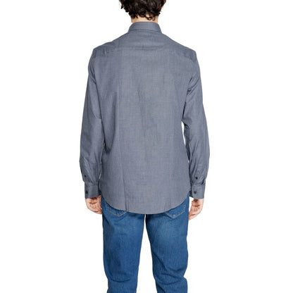 Armani Exchange blå bomullsskjorta