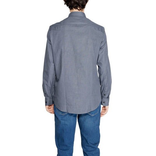 Armani Exchange blå bomullsskjorta