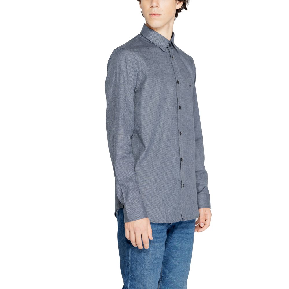Armani Exchange blå bomullsskjorta