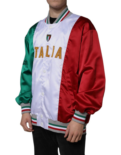 Dolce &amp; Gabbana Flerfärgad Italia Bomberjacka Med Knappar