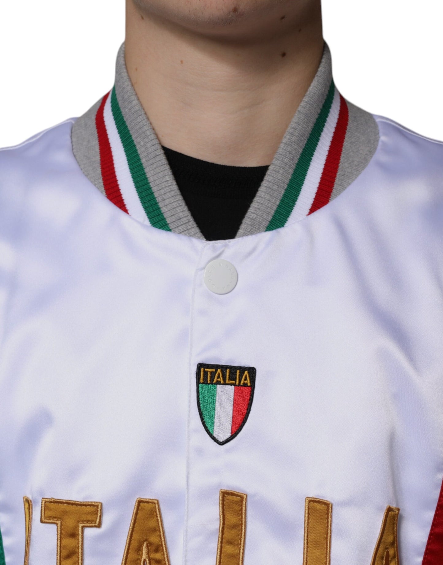 Dolce &amp; Gabbana Flerfärgad Italia Bomberjacka Med Knappar