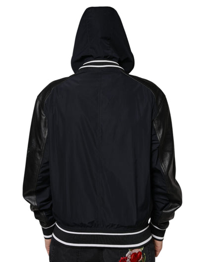 Dolce &amp; Gabbana Svart Huva Full Dragkedja Herr Bomberjacka