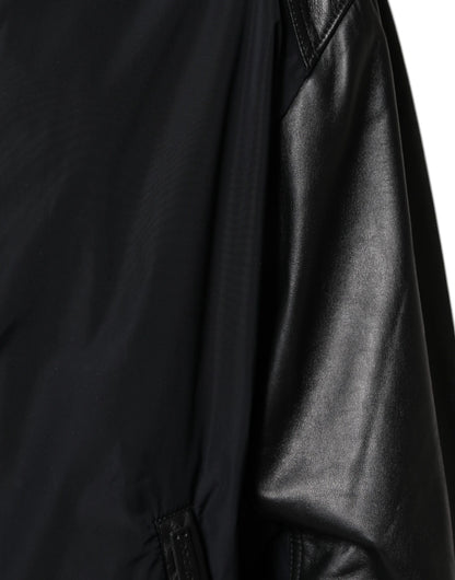 Dolce &amp; Gabbana Svart Huva Full Dragkedja Herr Bomberjacka