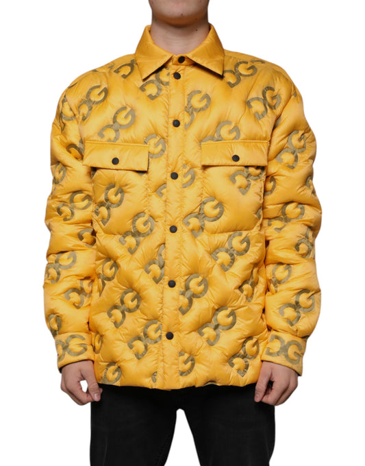 Dolce &amp; Gabbana Gul Vadderad Blousonjacka med Knappar och Logotyp